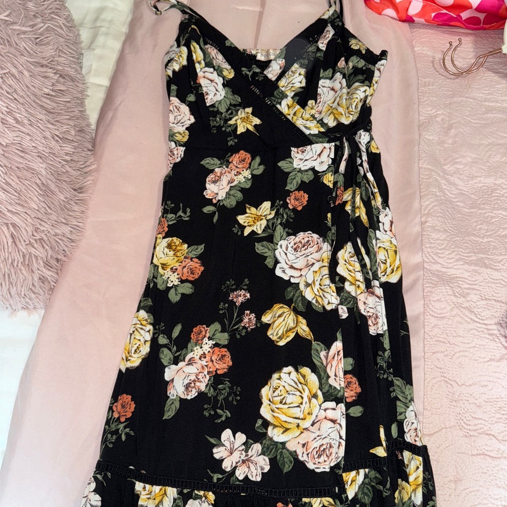 Floral Black Dress